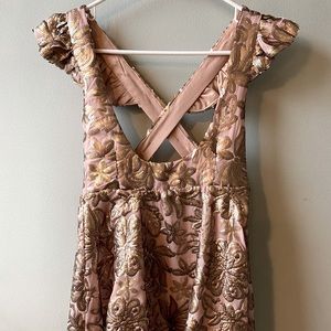 Joyfolie Girls Rose Gold Sequin Brocade Romy Jumper size 10